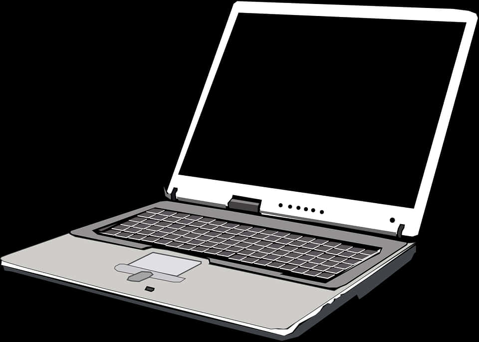 Silver Laptop Vector Illustration