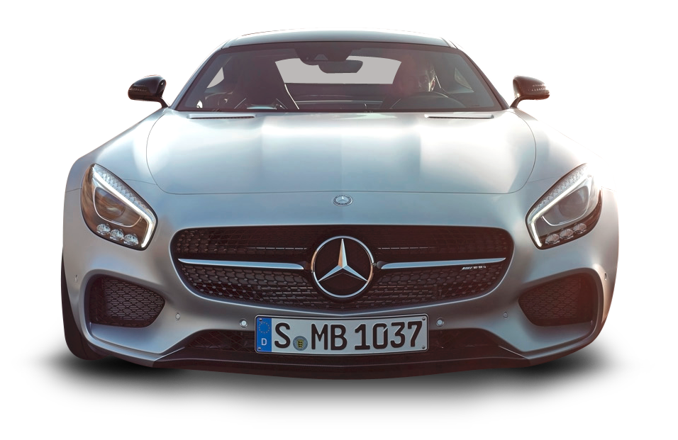 Silver Mercedes Benz Front View