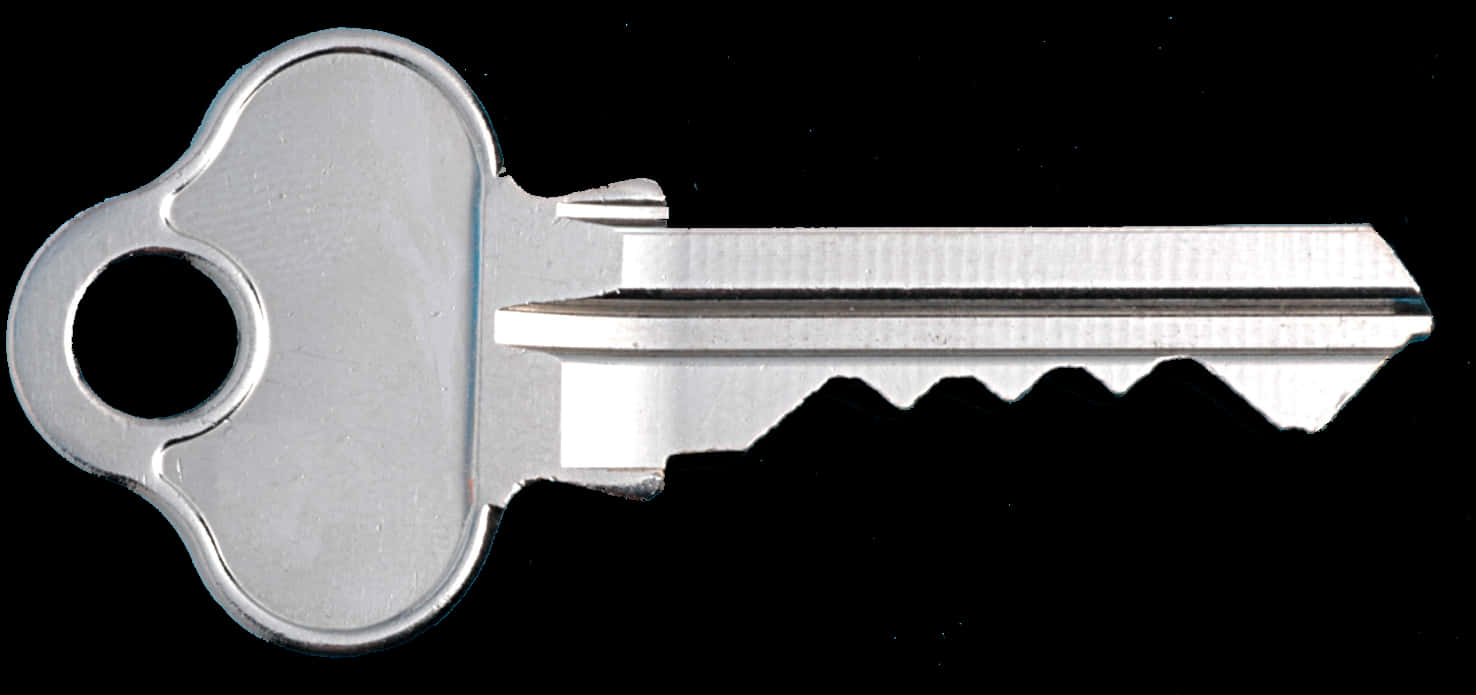 Silver Metal Key Black Background