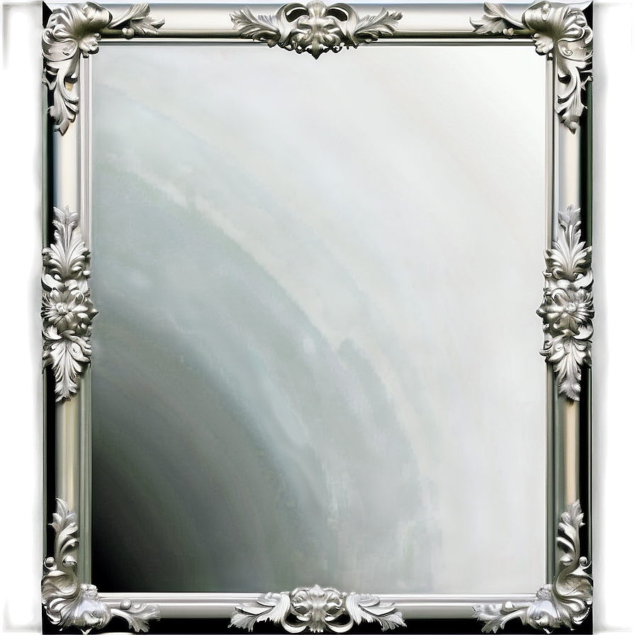 Silver Mirror Frame Png 06212024