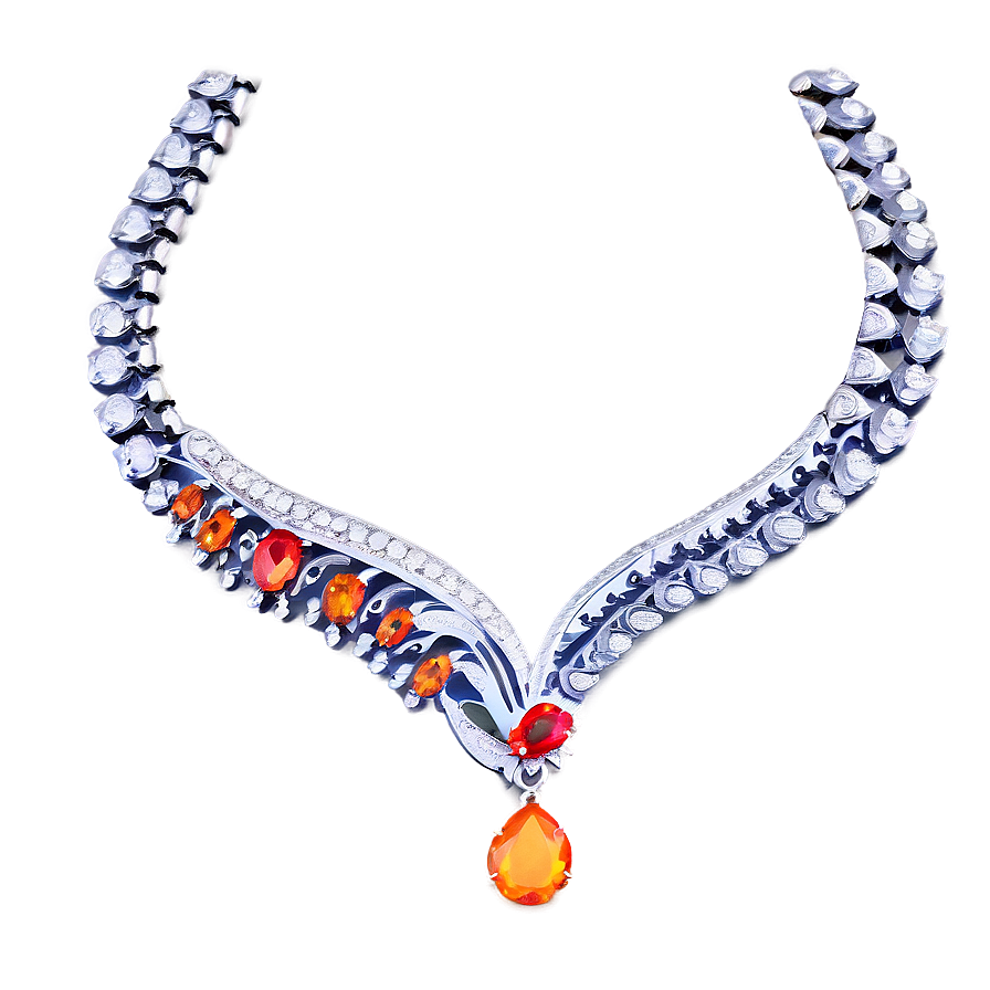 Silver Necklace Design Png 20