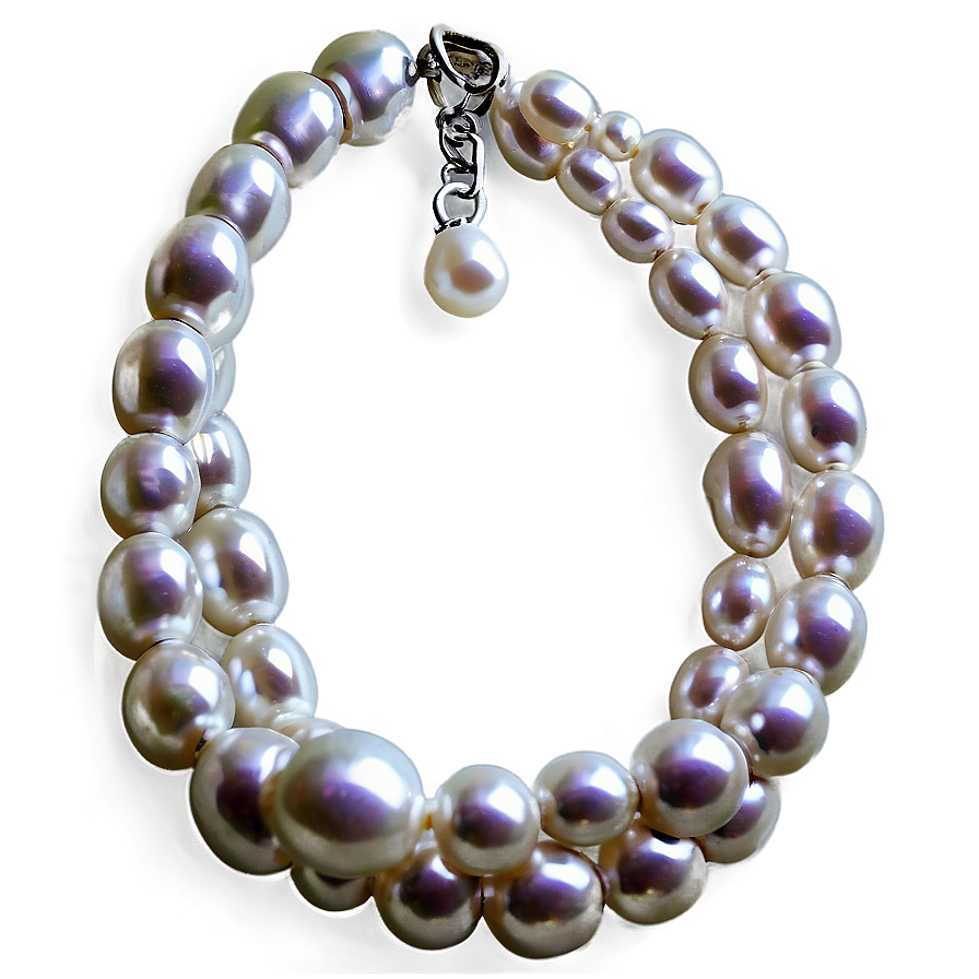 Silver Pearl Necklace Png Qgf15