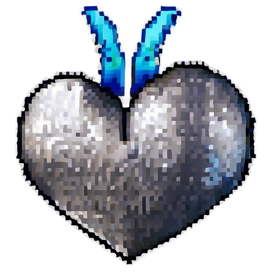 Silver Pixel Heart Png 28