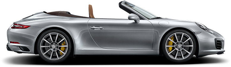 Silver Porsche911 Cabriolet Side View