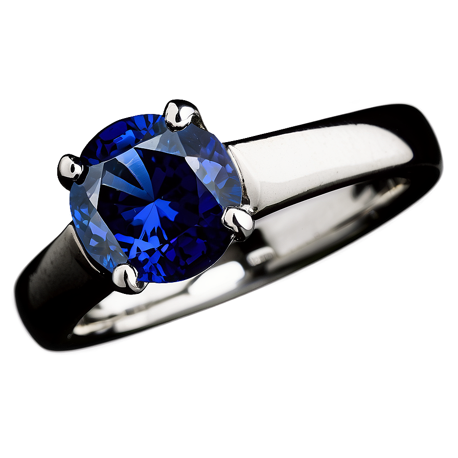 Silver Ring With Sapphire Png 06212024