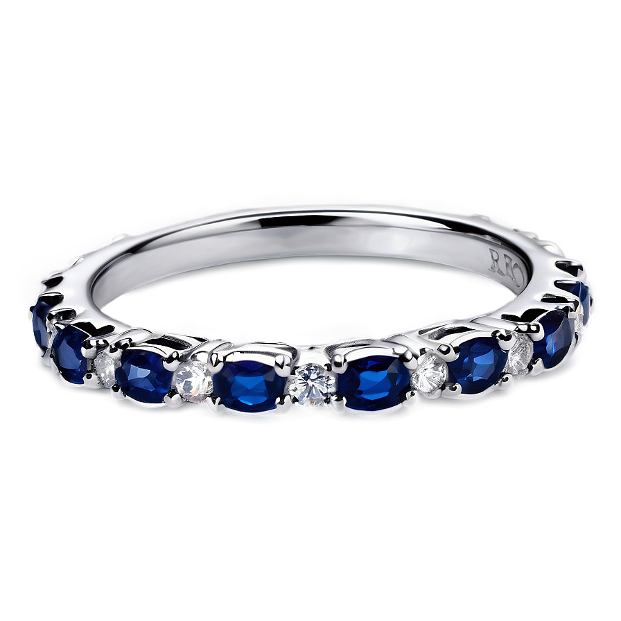 Silver Ring With Sapphire Png 13