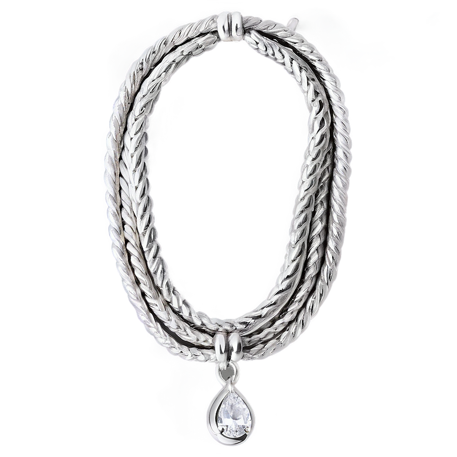 Silver Rope Necklace Png 8