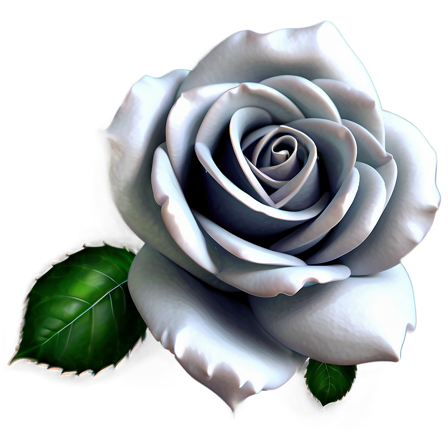 Silver Rose Petals Png 05252024