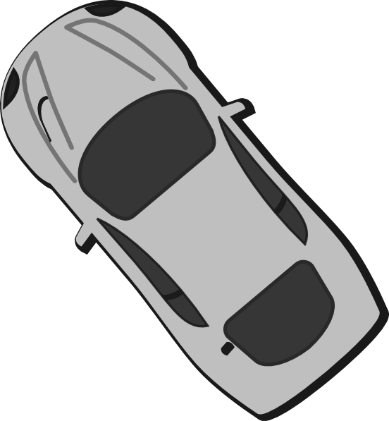 Silver Sedan Top View Vector