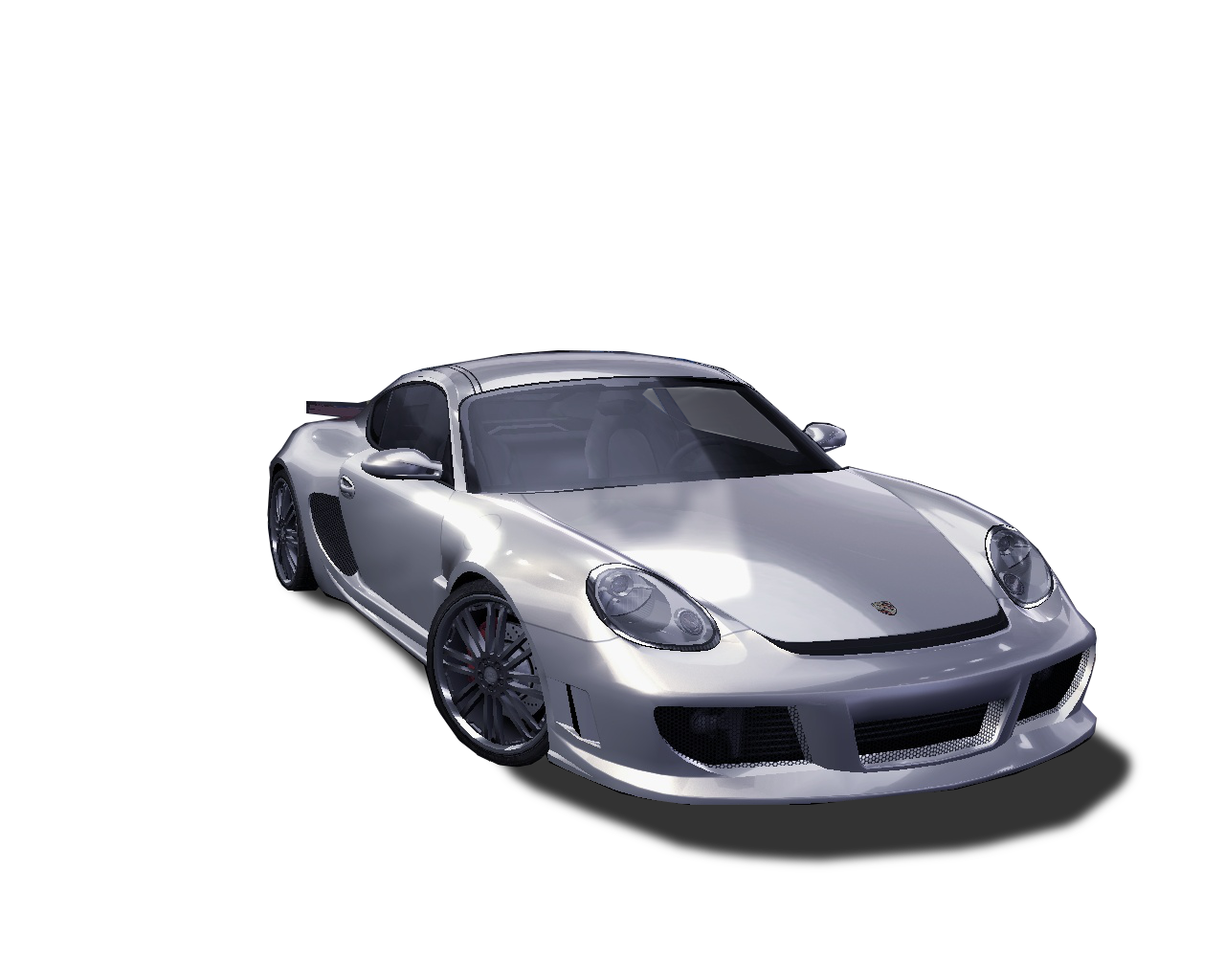 Silver Sports Car Isolated Background