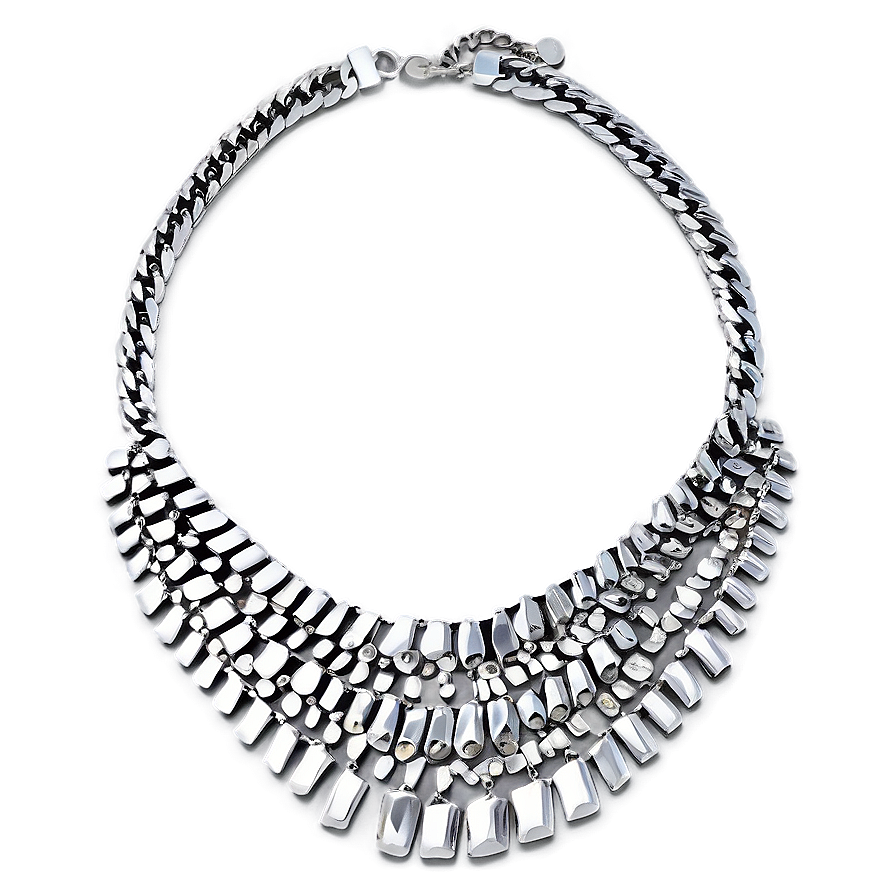 Silver Statement Necklace Png 12