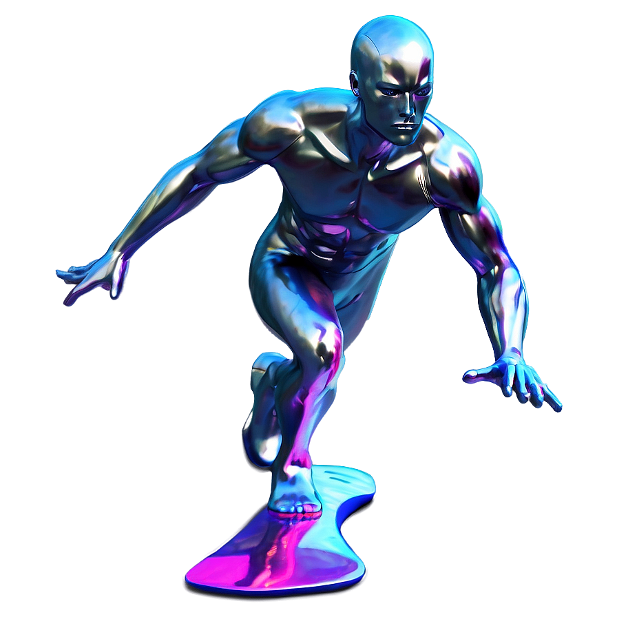 Silver Surfer Dynamic Pose Png Idy67