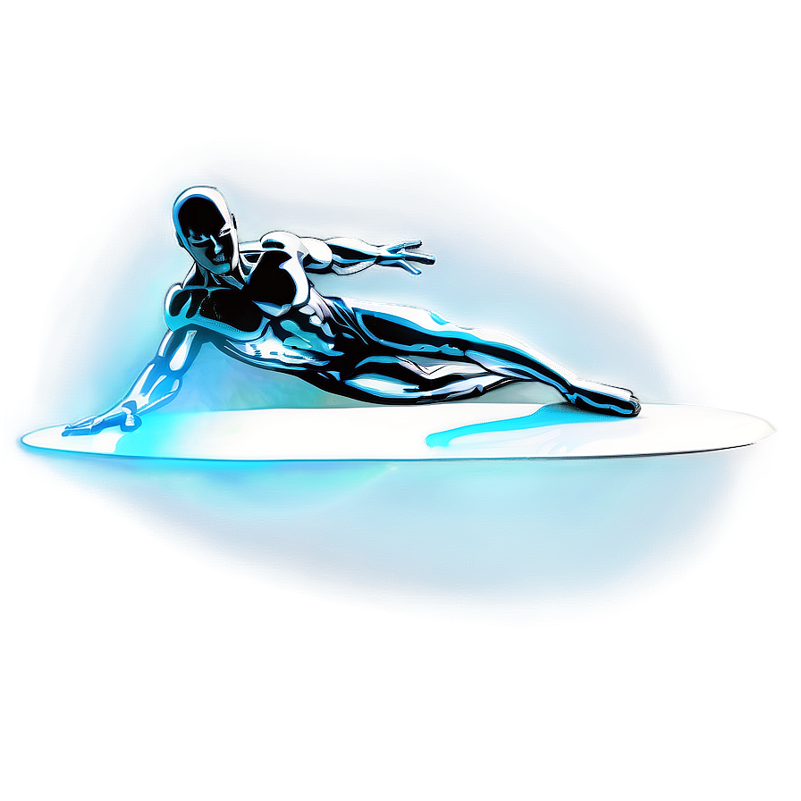 Silver Surfer On Surfboard Png Fsu