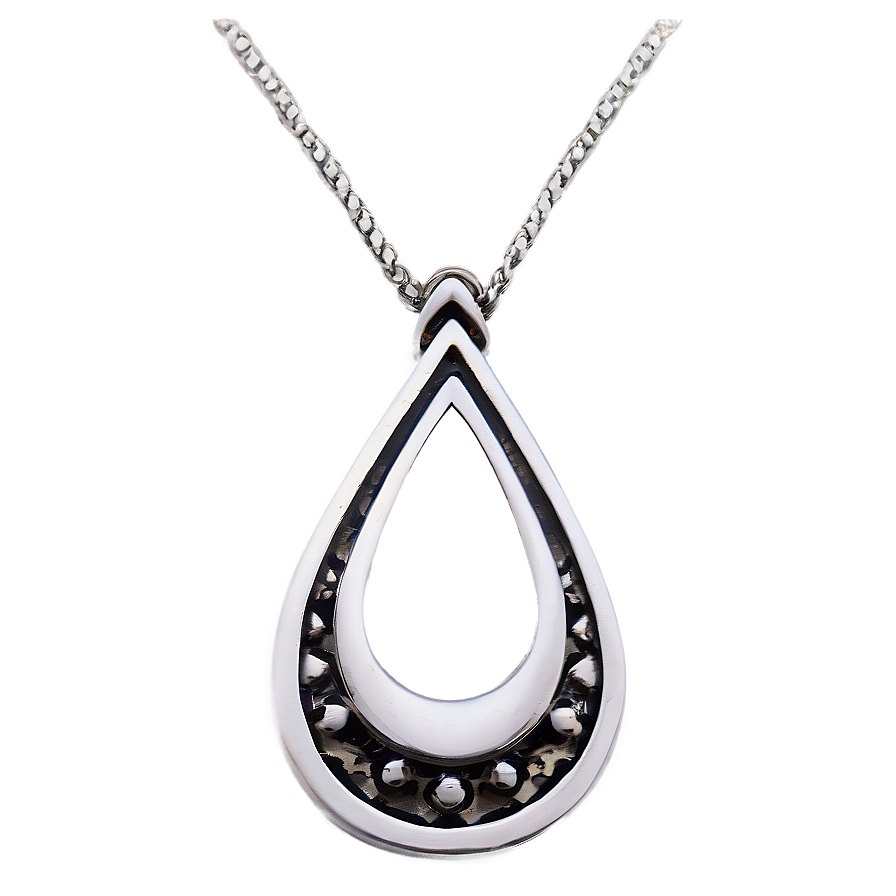 Silver Teardrop Necklace Png 06282024