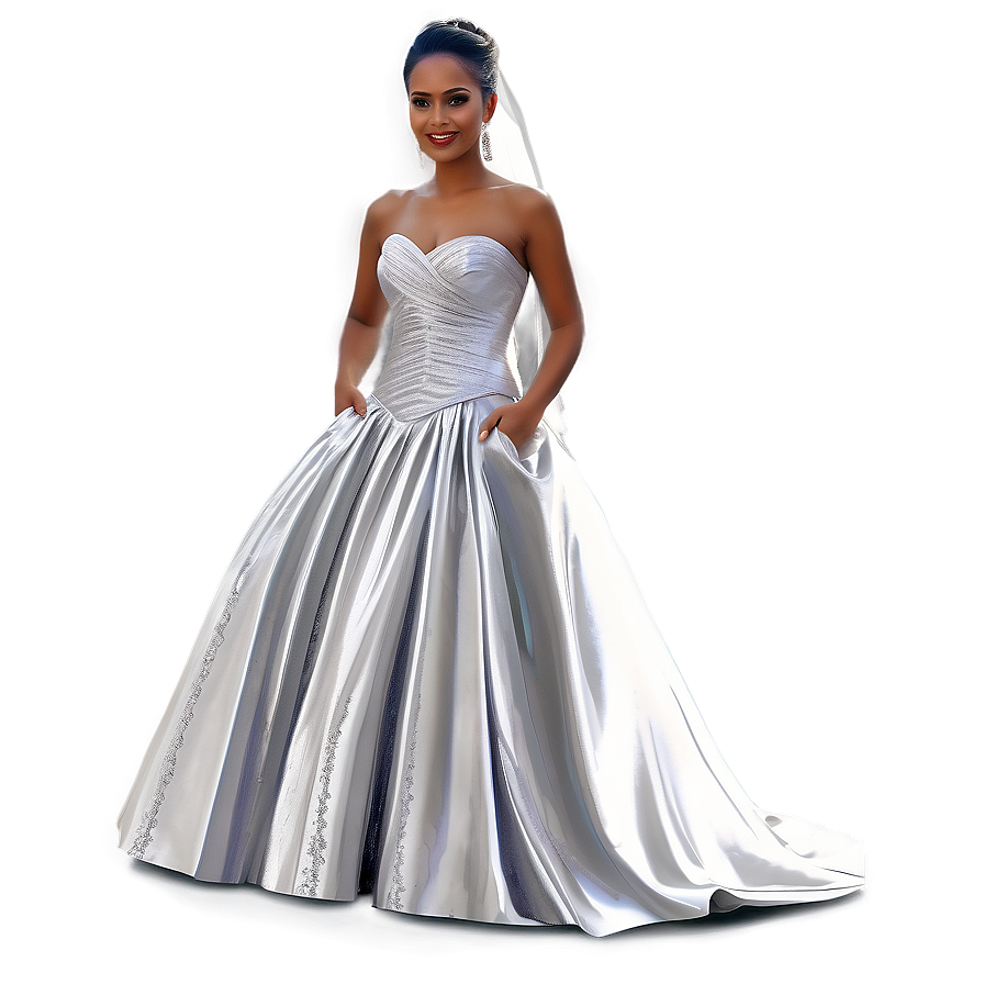 Silver Wedding Dresses Png 24