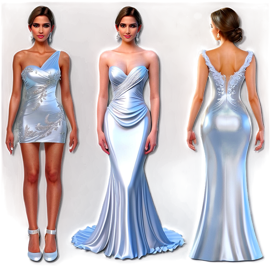 Silver Wedding Dresses Png Bnb