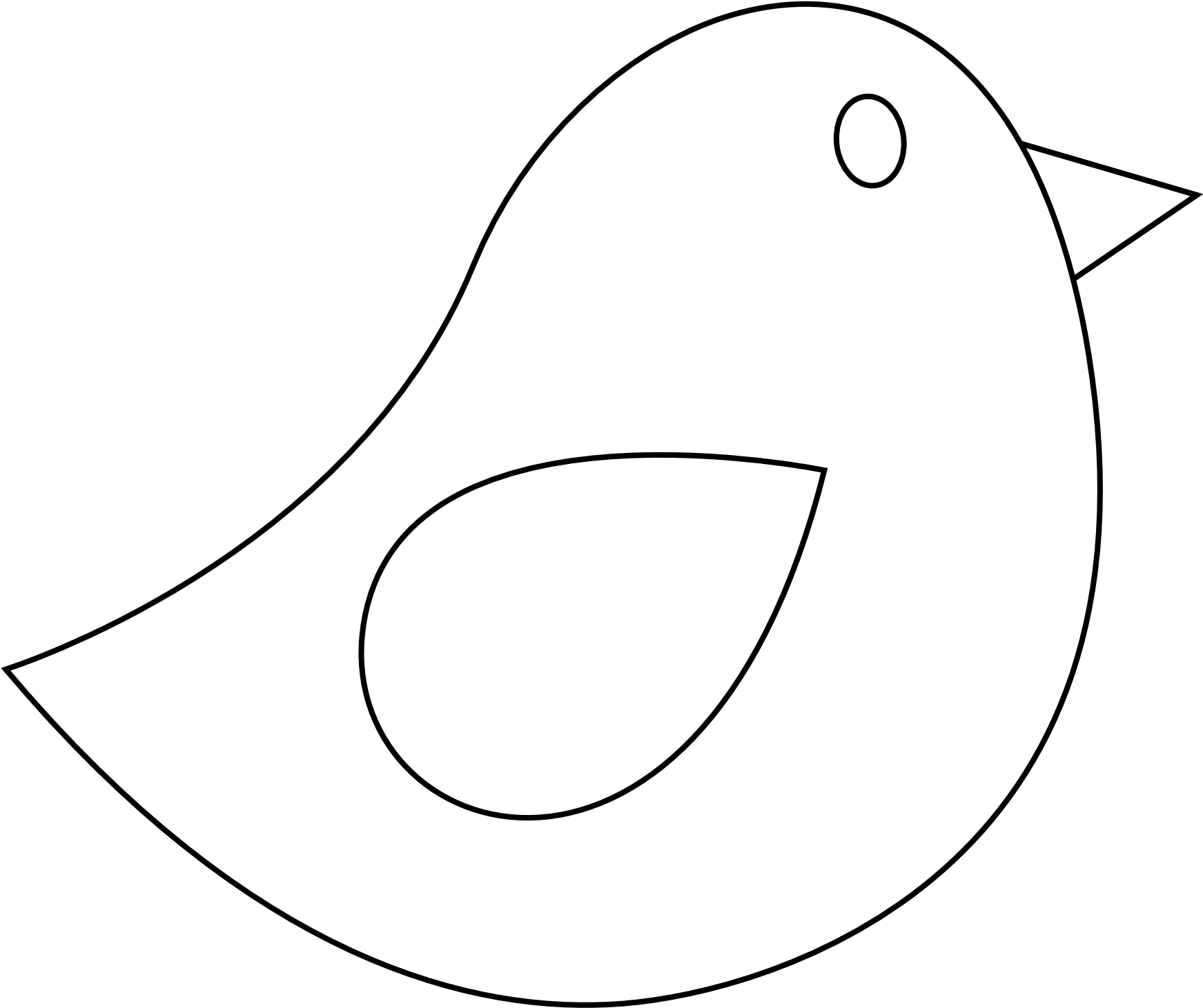 Simple Bird Line Drawing