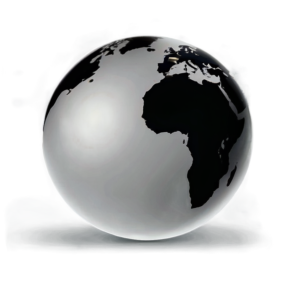 Simple Black And White Globe Graphic Png Nle21