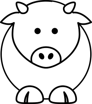 Simple Blackand White Cow Icon