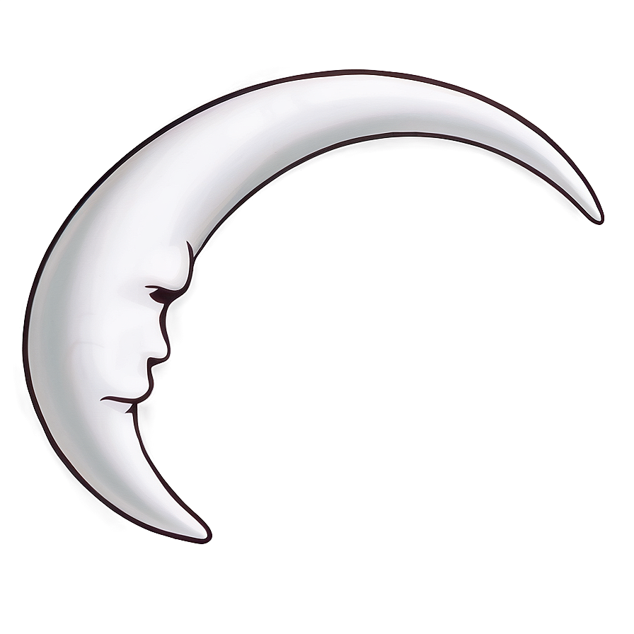 Simple Crescent Moon Design Png Vjt10