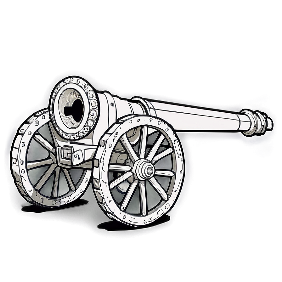 Simple Line Art Cannon Png 05242024