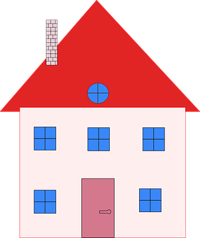 Simple Red Roof House Vector