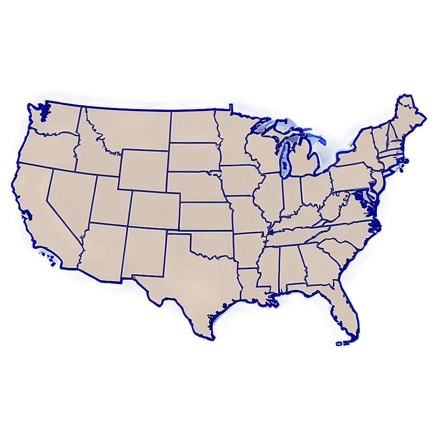 Simple Usa Outline Map Png 73