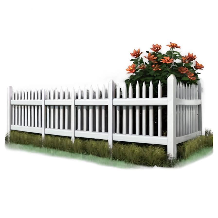 Simple White Fence For Garden Png 85