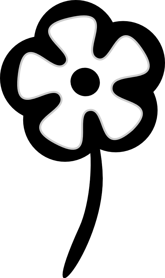 Simplified Black And White Flower Graphic