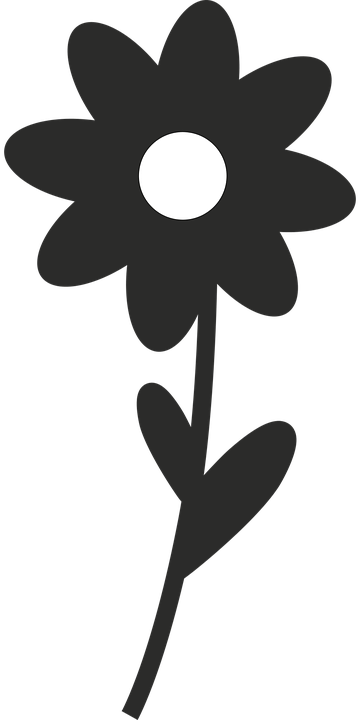 Simplified Black Flower Graphic