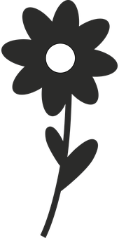 Simplified Black Flower Illustration