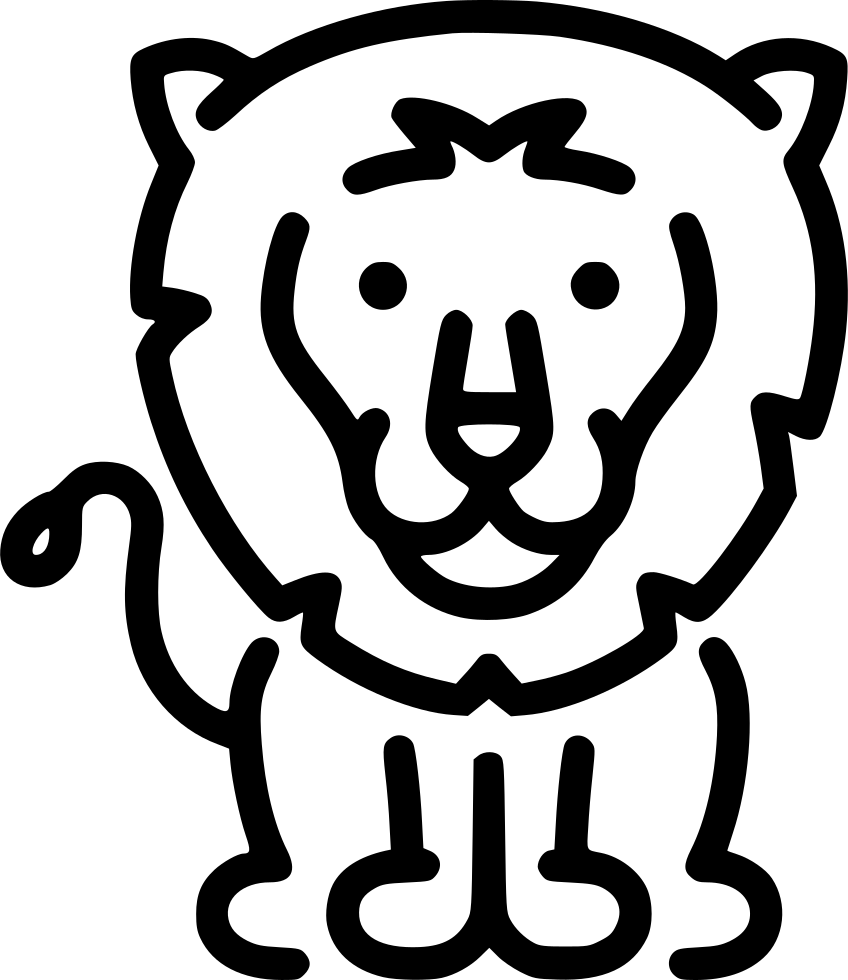 Simplified Black Lion Drawing