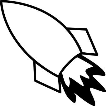 Simplified Blackand White Rocket Icon