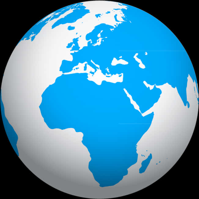 Simplified Blue Globe Graphic