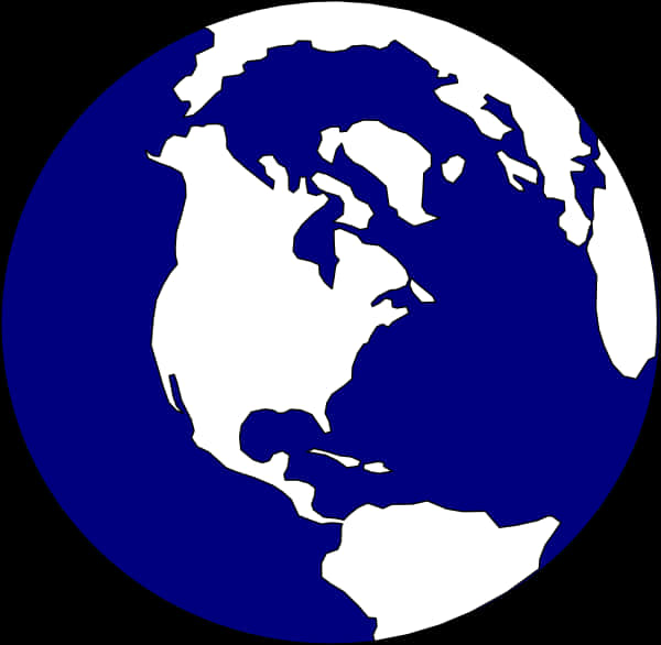 Simplified Blueand White Globe Graphic