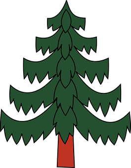 Simplified Christmas Tree Illustration