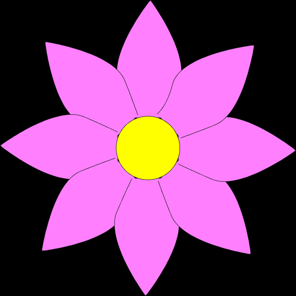 Simplified Graphic Pink Flower