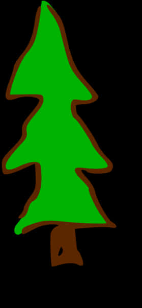 Simplified Green Christmas Tree Illustration