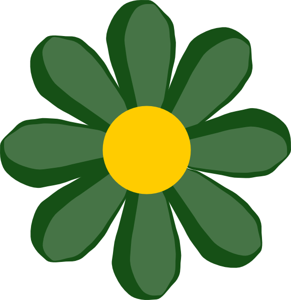 Simplified Green Flower Illustration