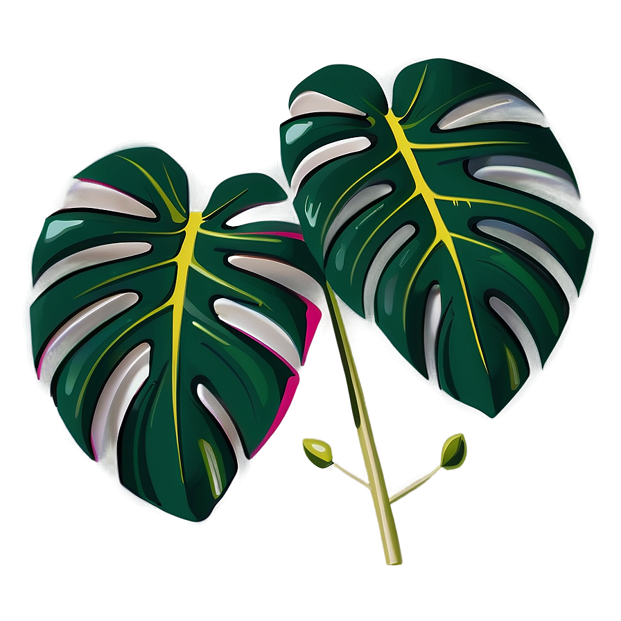 Simplified Monstera Leaf Png 54