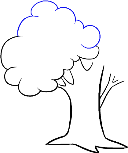 Simplified Tree Line Drawing