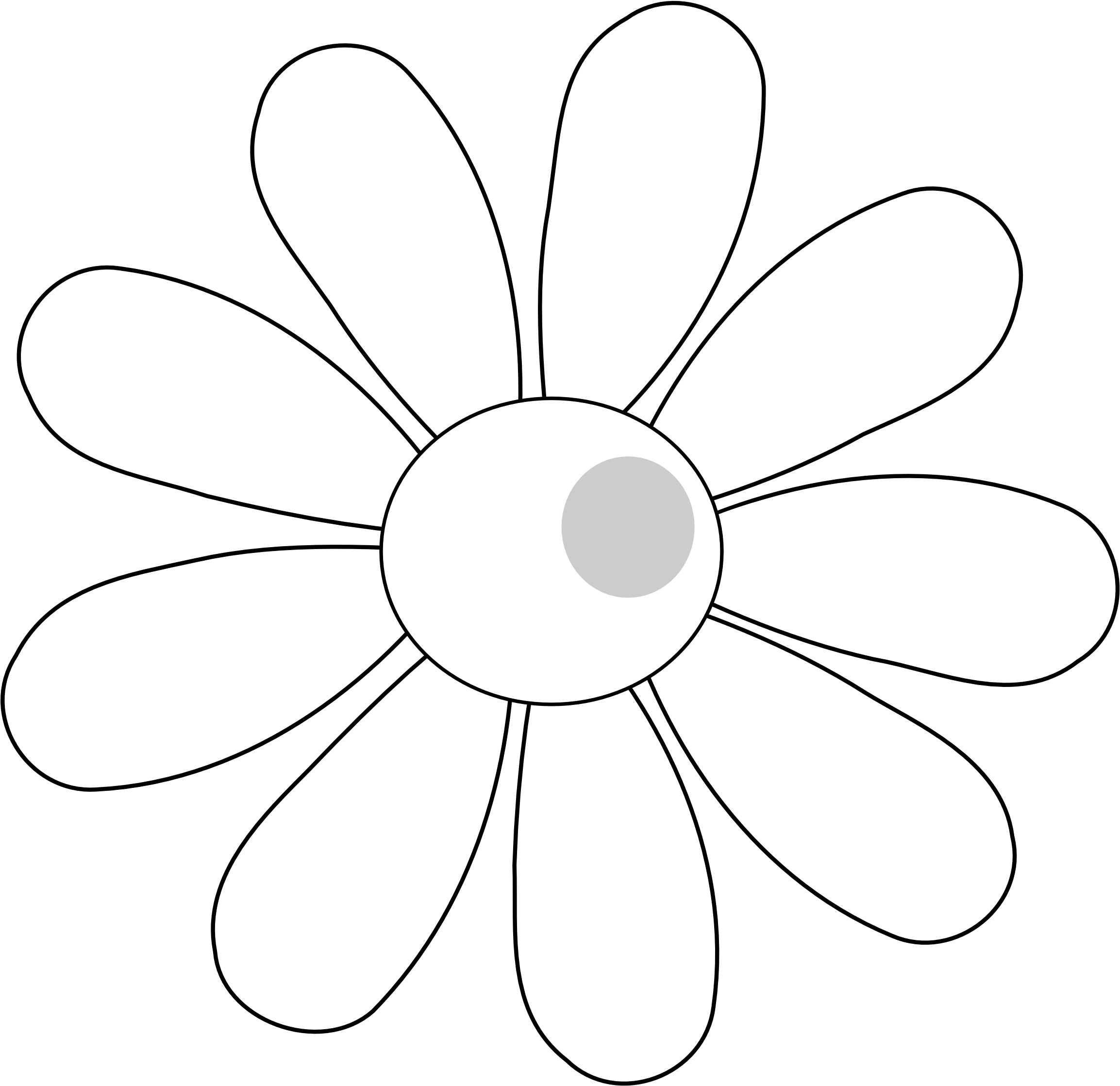 Simplified White Flower Illustration