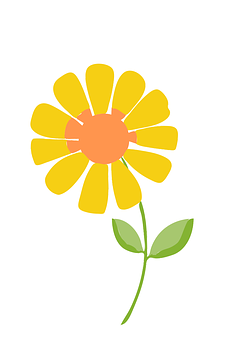 Simplified Yellow Flower Illustration