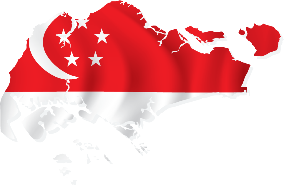 Singapore Flag Map Graphic