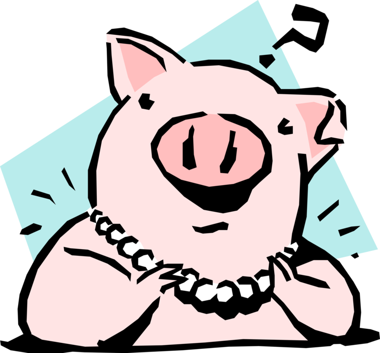 Singing Pig Cartoon Illustration