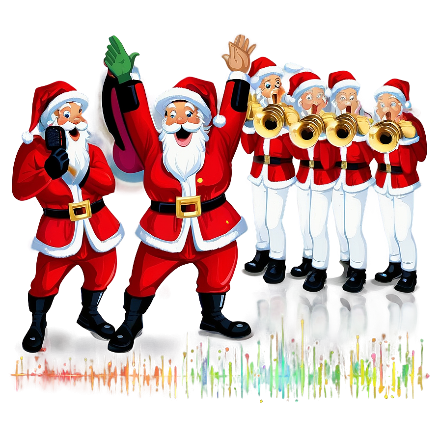 Singing Santa Cartoon Png Wft86