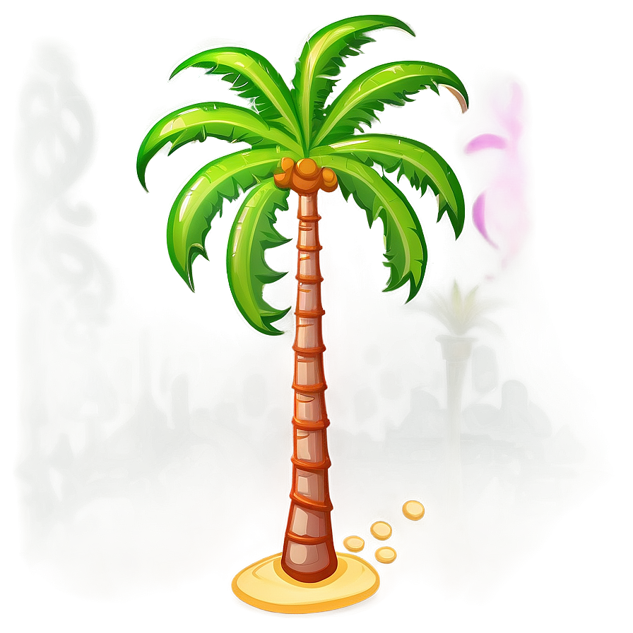 Single Cartoon Palm Tree Png Hvt