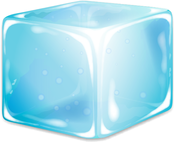 Single Frozen Ice Cube Illustration