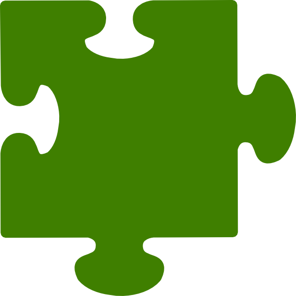 Single Green Puzzle Piece