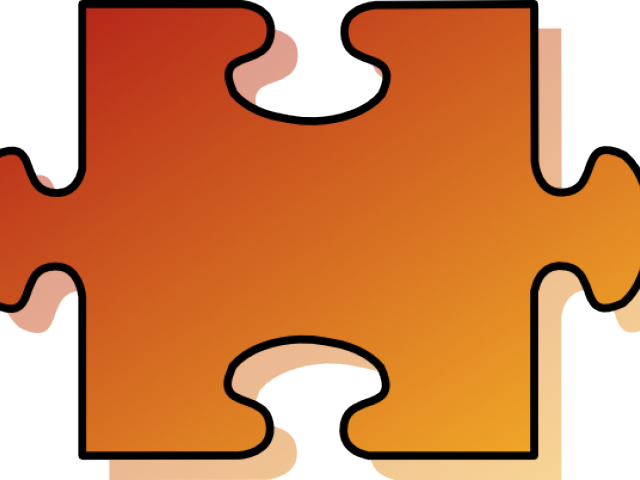 Single Orange Puzzle Piece